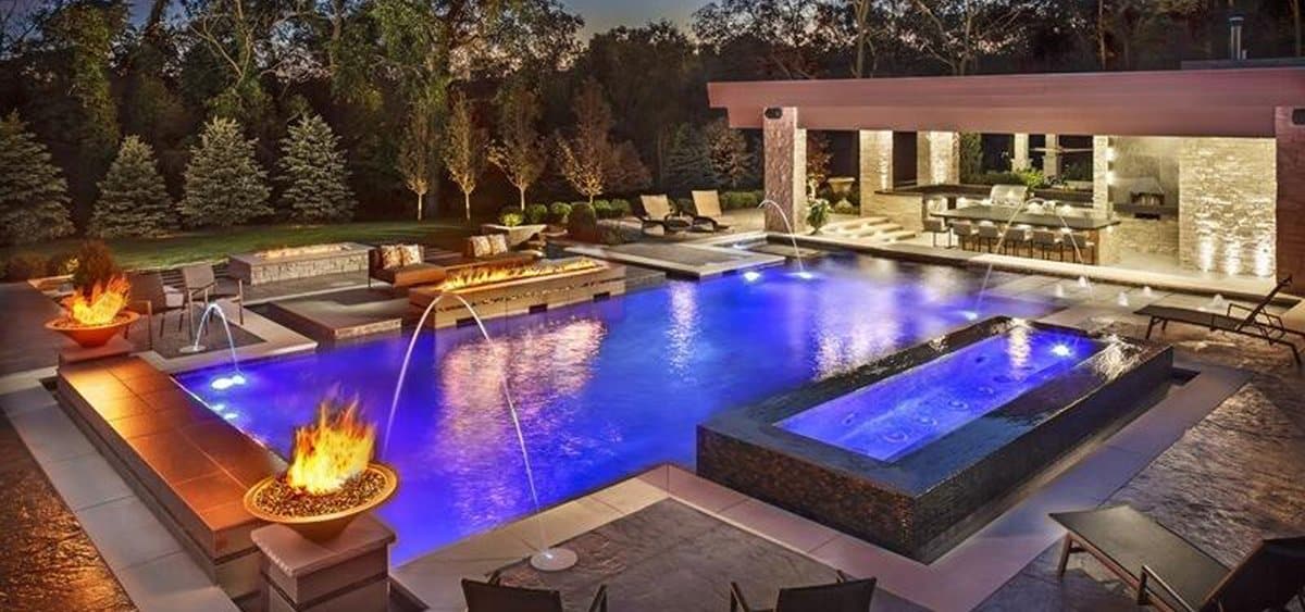pool with spa