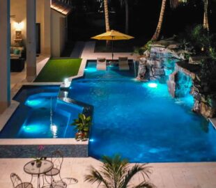 custom pool with waterfall