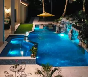custom pool with waterfall